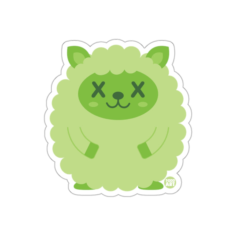 Load image into Gallery viewer, Cute Green Fluffy Sheep with X Eyes Sticker
