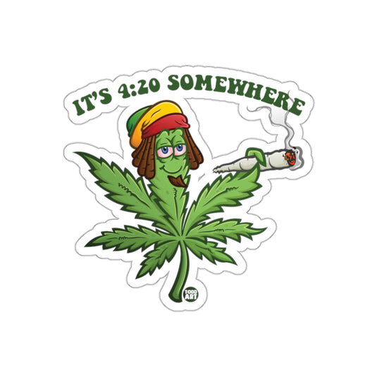 It's 4:20 Somewhere Leaf Smoke Sticker Design
