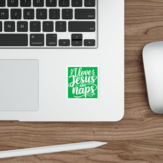 Inspirational I love Jesus AND naps green white 