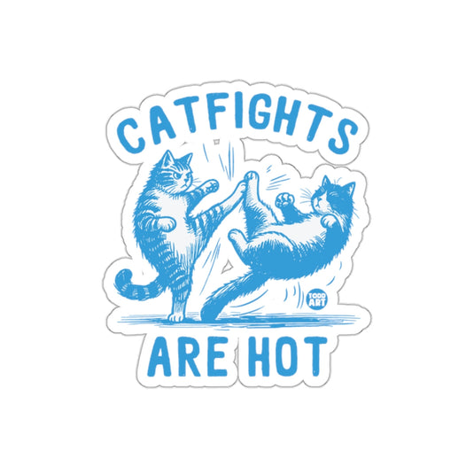 Catfights Are Hot Cute Fighting Kitten Illustration sticker
