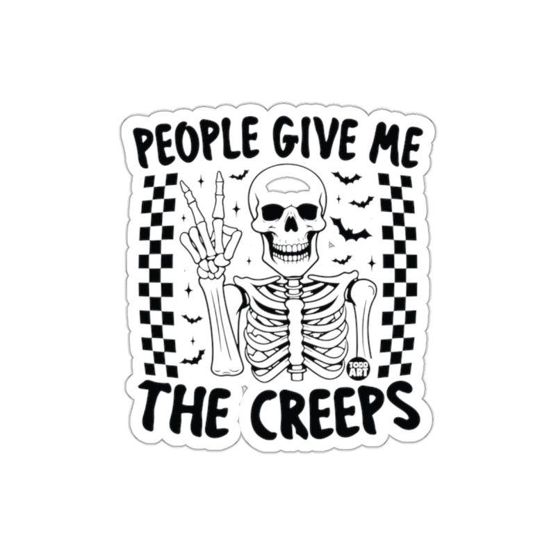 Load image into Gallery viewer, People Give Me The Creeps Skeleton Image Design sticker
