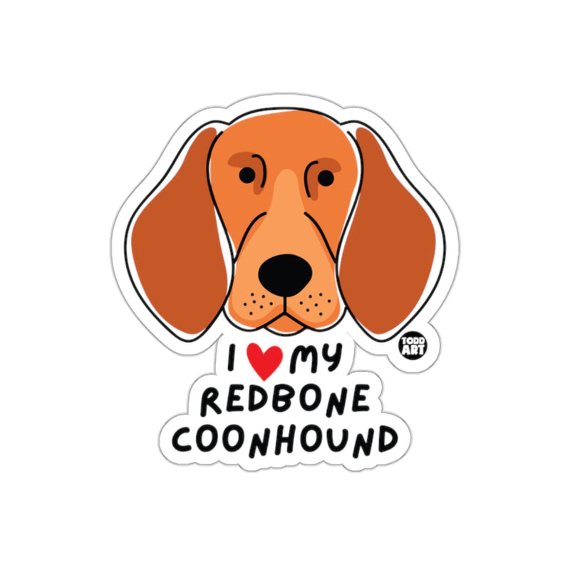 Load image into Gallery viewer, I Love My Redbone Coonhound Sticker Design
