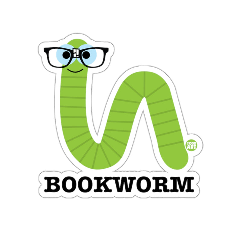 Load image into Gallery viewer, Cute Green Worm With Glasses Bookworm Sticker
