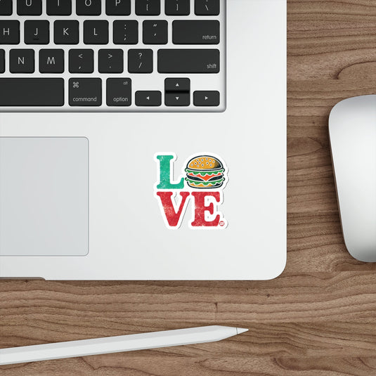 Green L Hamburger Red VE Distressed LOVE Design 
