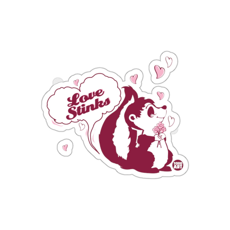 Load image into Gallery viewer, Love Stinks Cute Skunk With Hearts Design Sticker
