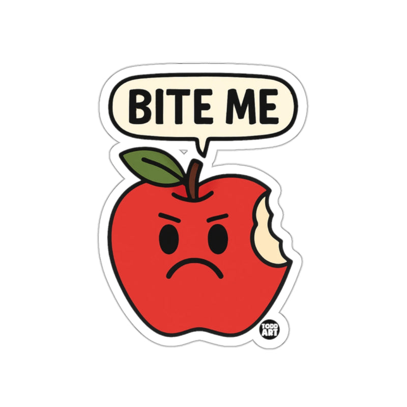 Load image into Gallery viewer, Bite Me Angry Apple Cartoon Sticker Todd Art Design
