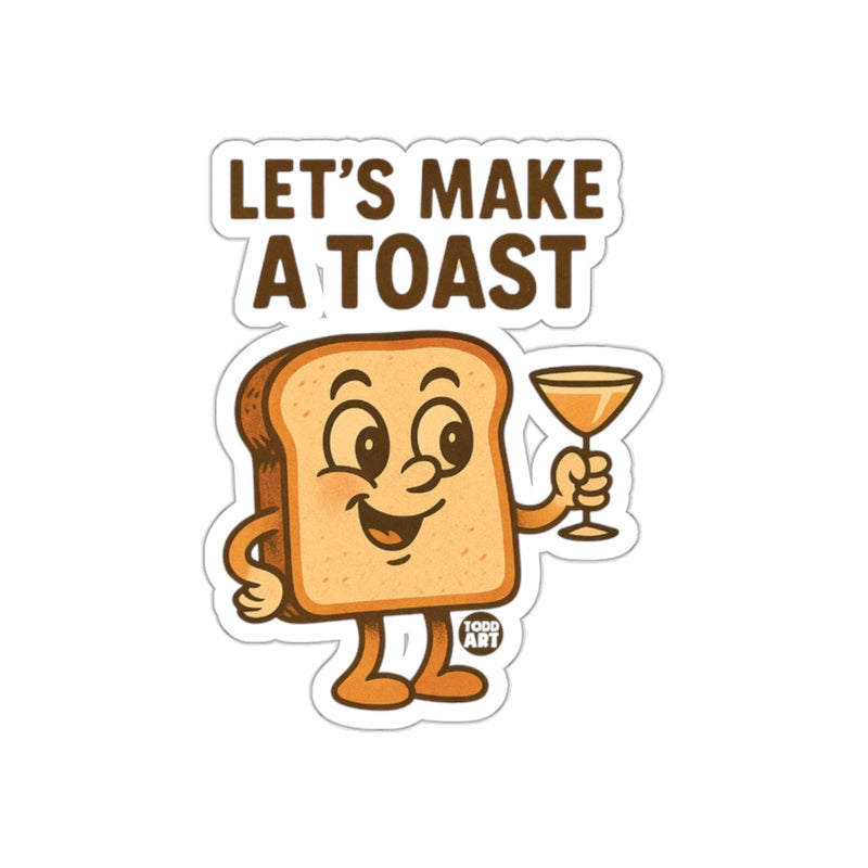 Load image into Gallery viewer, Let's Make a Toast Funny Bread Cartoon Sticker
