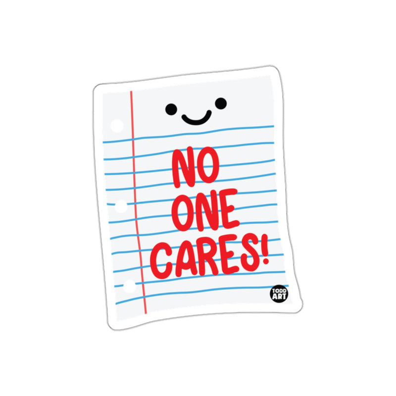 Load image into Gallery viewer, No One Cares Smiling Notepad Sticker for Unique Flair
