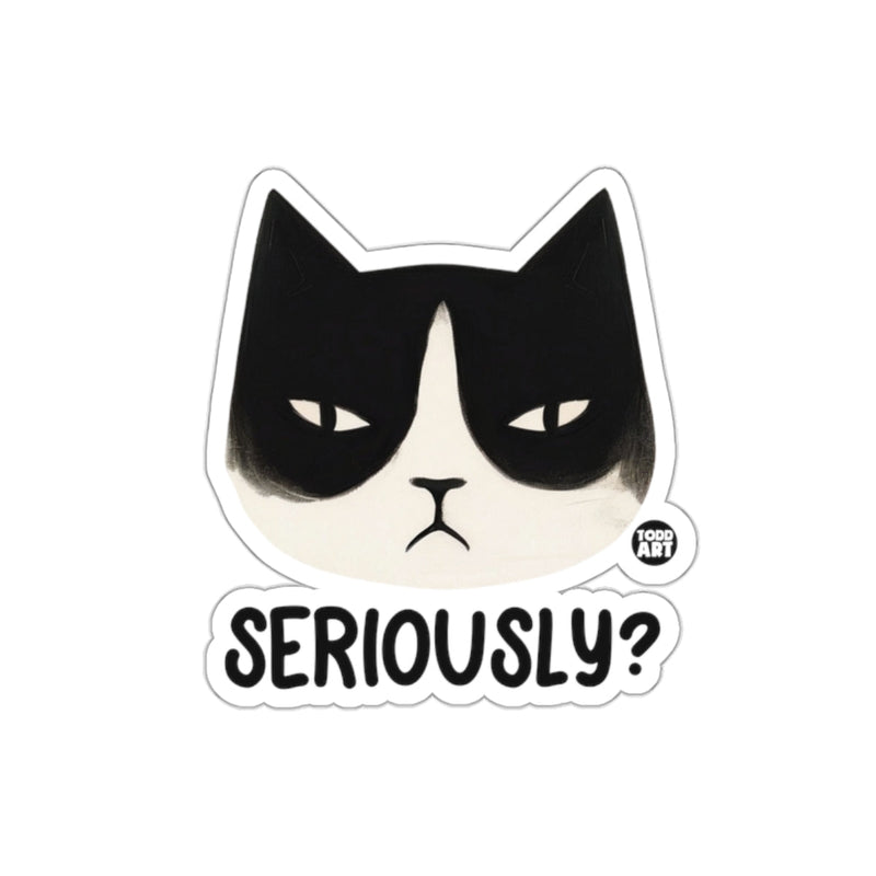 Load image into Gallery viewer, Seriously Cat Sticker with Todd Art Design
