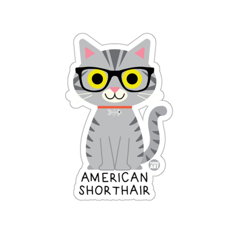 Load image into Gallery viewer, Cute American Shorthair Sticker with Glasses Design
