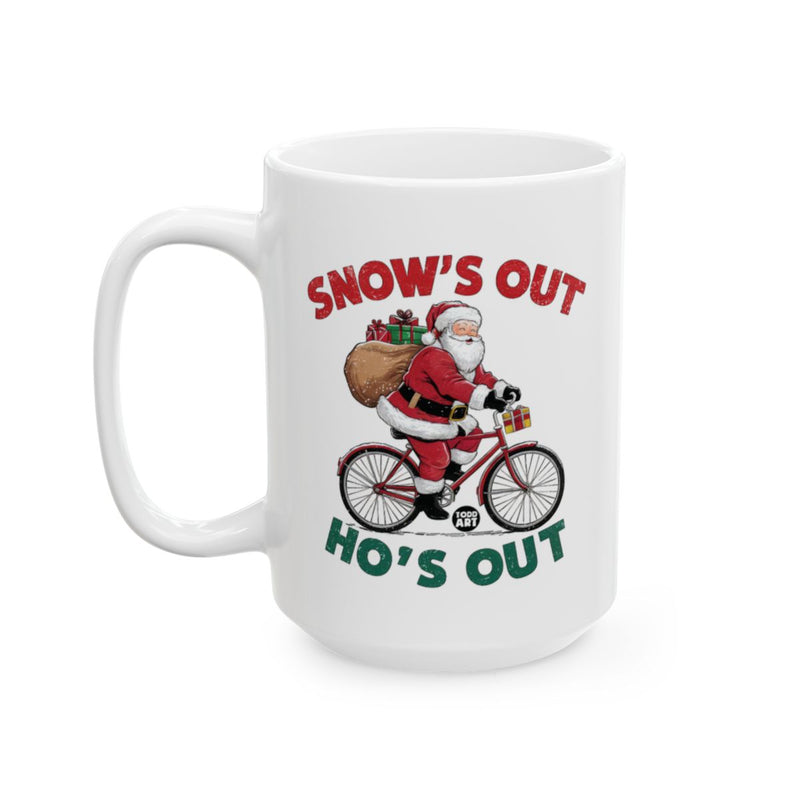 Load image into Gallery viewer, Snow's Out Ho's Out Santa Mug Gift Christmas
