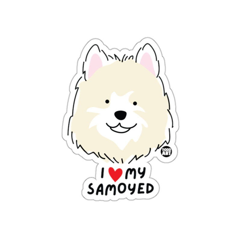 Load image into Gallery viewer, I Love My Samoyed Cute Cartoon Dog Sticker Product
