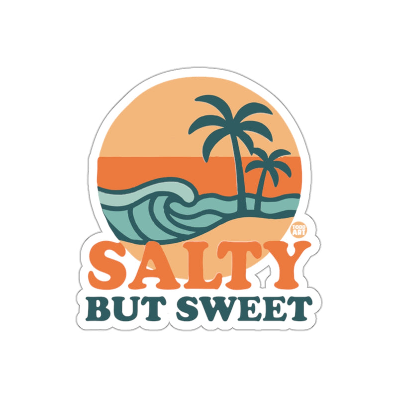 Load image into Gallery viewer, Salty But Sweet Beach Sunset Palm Trees Sticker

