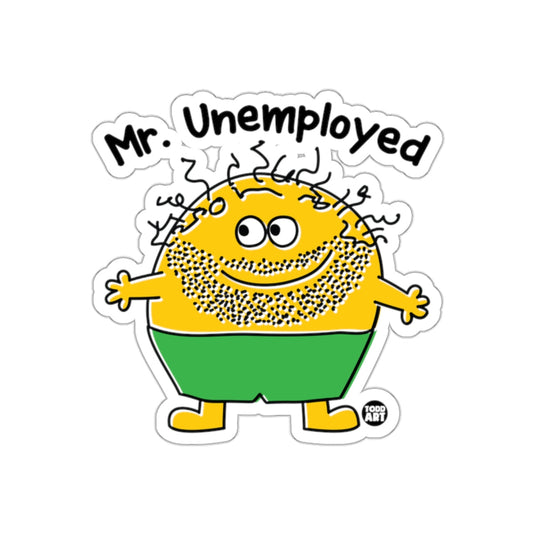 Mr. Unemployed Cartoon Character Sticker