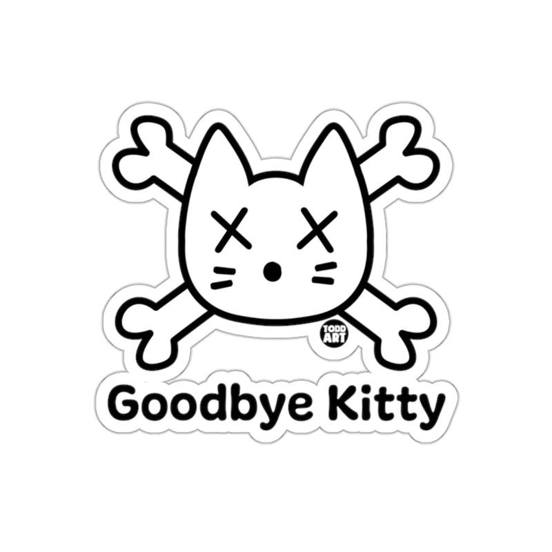 Load image into Gallery viewer, Goodbye Kitty Skull Crossbones Sticker

