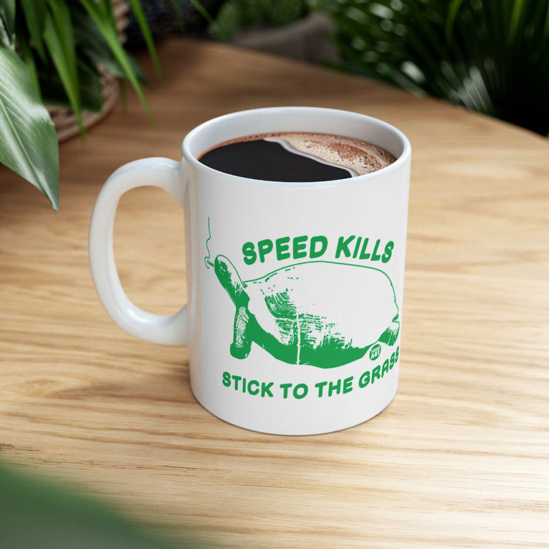Load image into Gallery viewer, Speed Kills Stick to the Grass Coffee Mug
