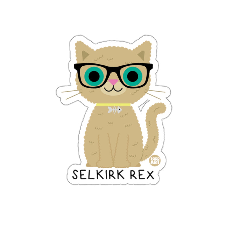 Load image into Gallery viewer, Cute Selkirk Rex Cat Design with Glasses Sticker
