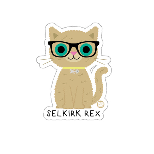 Cute Selkirk Rex Cat Design with Glasses Sticker