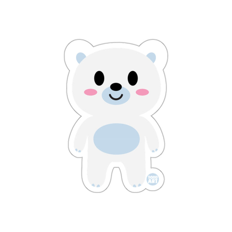 Load image into Gallery viewer, Cute Smiling Polar Bear Cartoon Character Sticker
