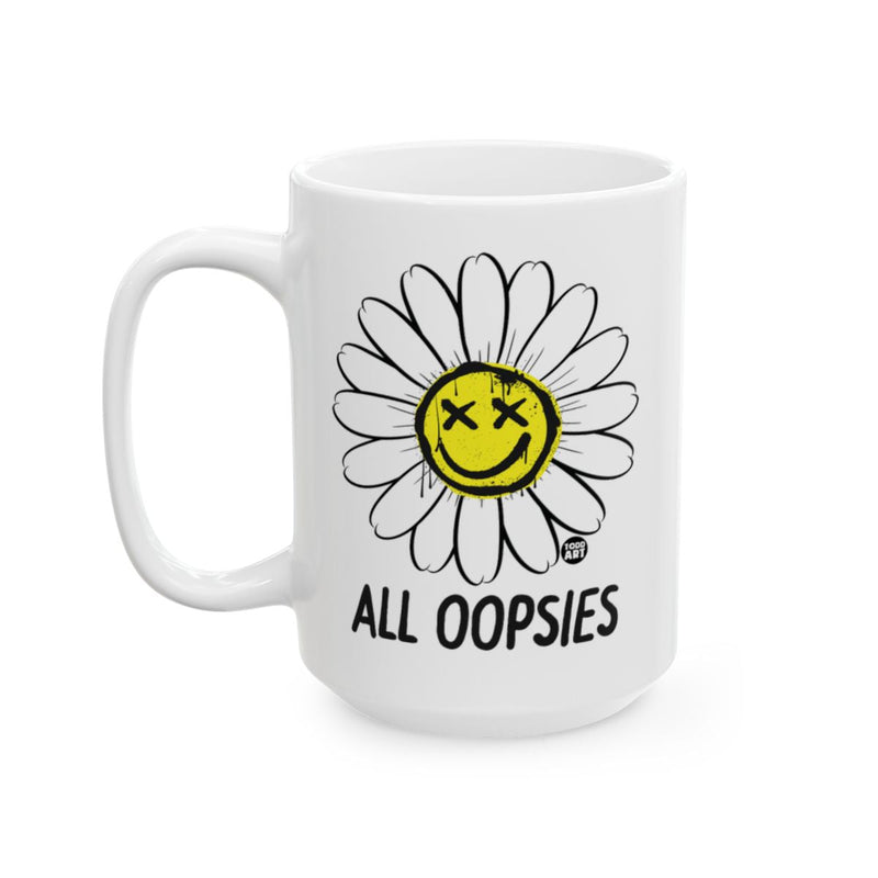 Load image into Gallery viewer, All Oopsies Smiley Flower Funny Coffee Mug
