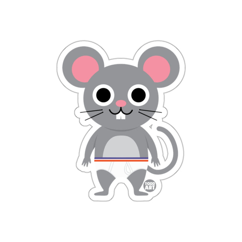 Load image into Gallery viewer, Cute Cartoon Mouse in Underpants Sticker Illustration
