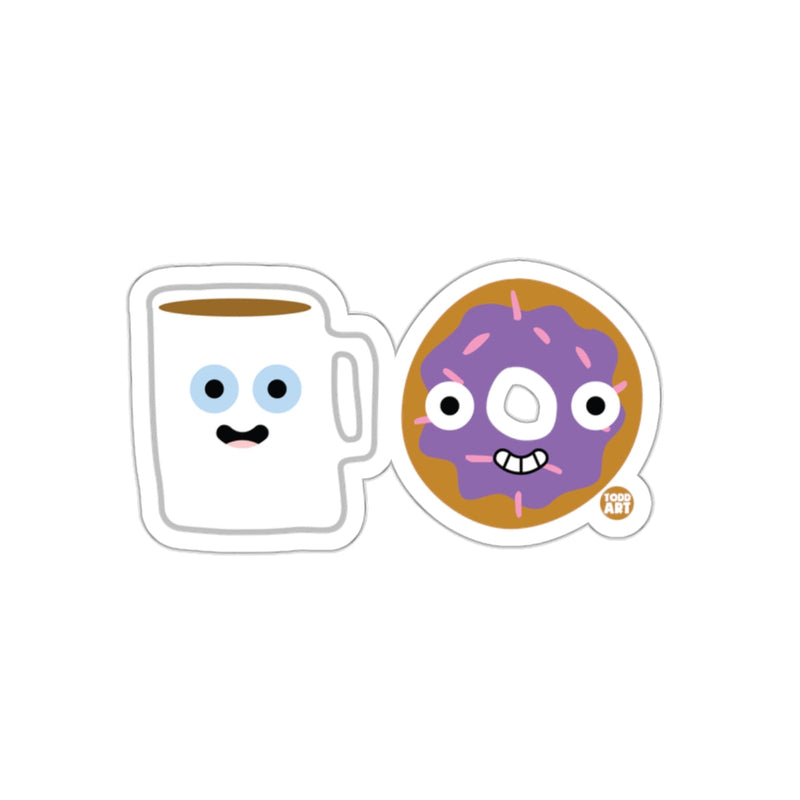 Load image into Gallery viewer, Cute Coffee Mug and Donut with Faces Sticker
