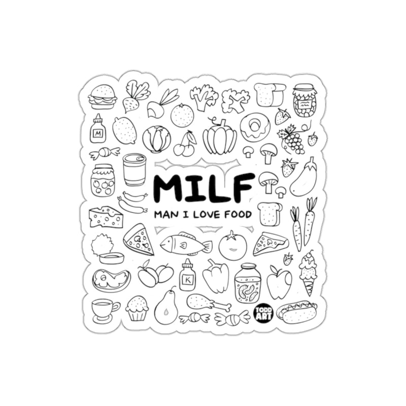 Load image into Gallery viewer, Man I Love Food Sticker With Fun Food Design
