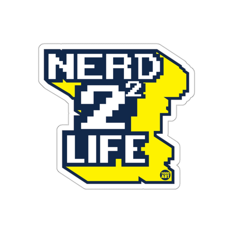 Load image into Gallery viewer, Nerd Squared Life Blue White and Yellow Graphic sticker
