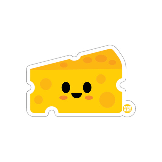 Smiling Cheese Slice Cute Kawaii Sticker Decal