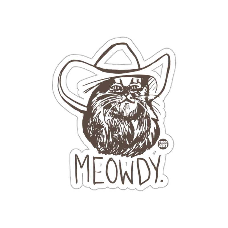 Load image into Gallery viewer, Meowdy Cowboy Cat Sticker for Western Lovers
