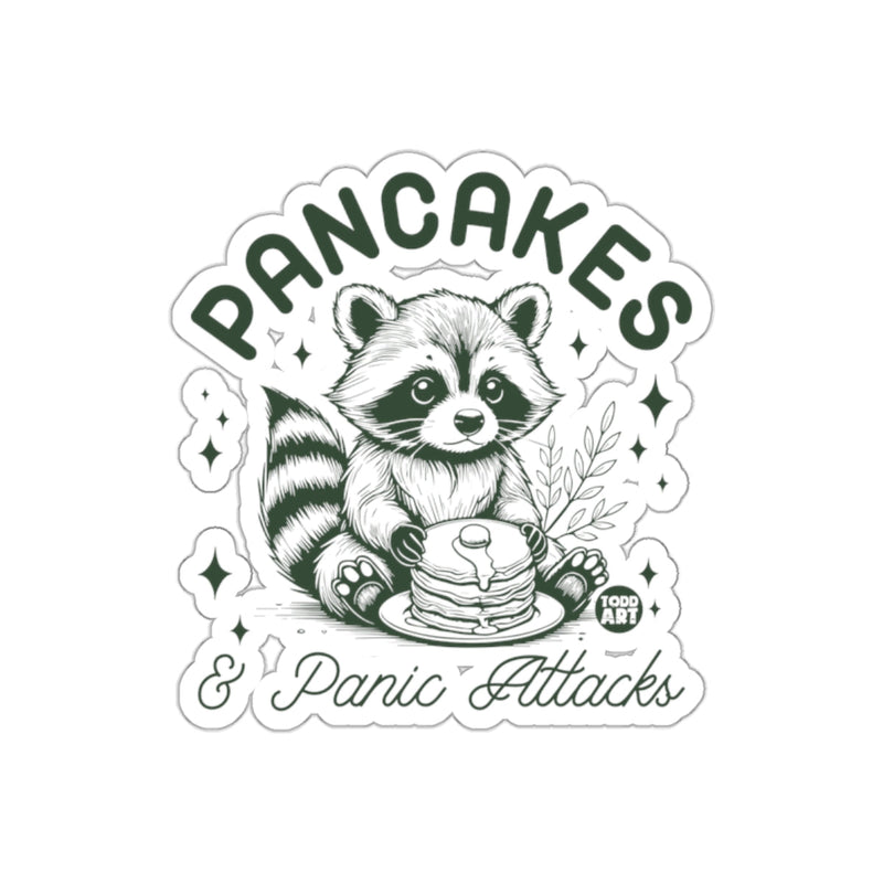 Load image into Gallery viewer, Pancakes And Panic Attacks Raccoon Illustration sticker
