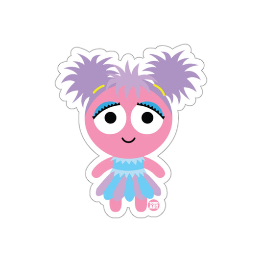 Cute Pink Cartoon Character Sticker Art Design
