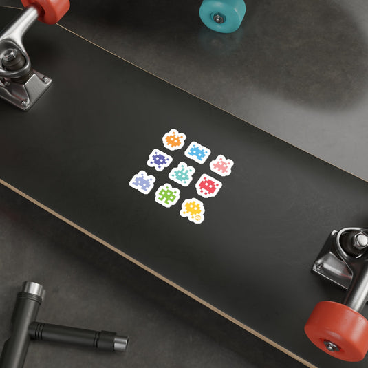 Cute Colorful Pixel Art Characters Skateboard Deck