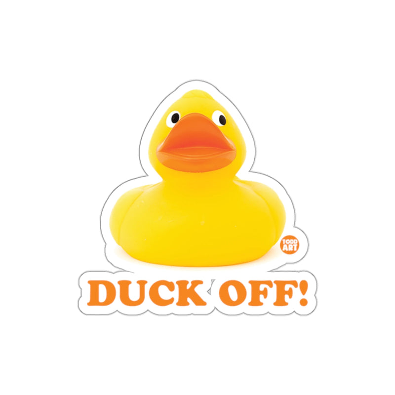 Load image into Gallery viewer, Duck Off with Yellow Rubber Duck Sticker
