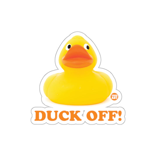 Duck Off with Yellow Rubber Duck Sticker
