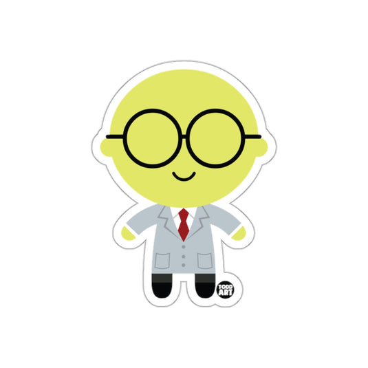Cute Scientist Cartoon Character Sticker for Fun Decor