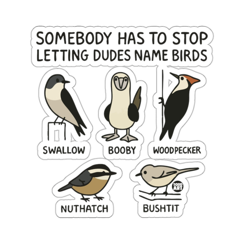 Load image into Gallery viewer, Somebody Has To Stop Letting Dudes Name Birds Sticker
