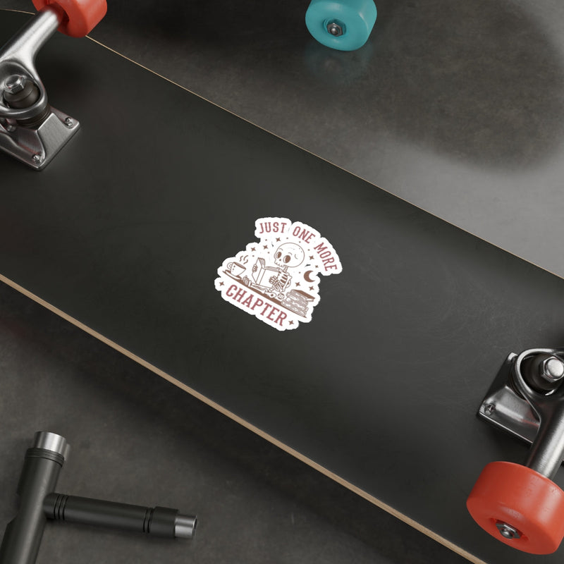 Load image into Gallery viewer, Just One More Chapter Skull Sticker Skateboard
