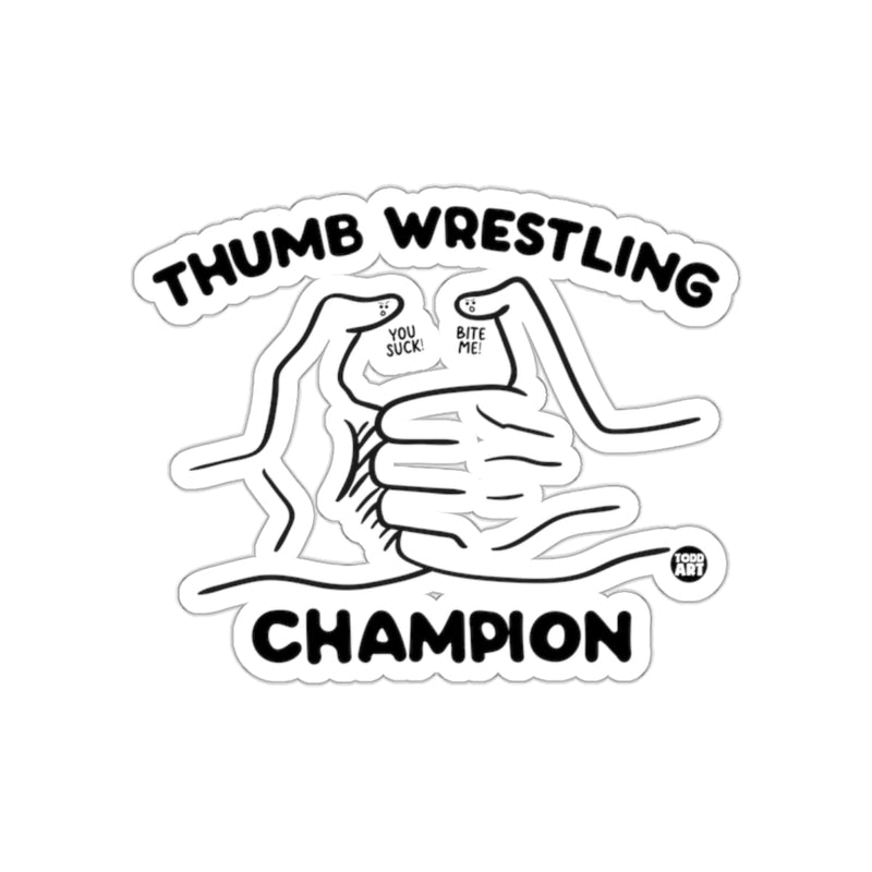 Load image into Gallery viewer, Funny Thumb Wrestling Champion Sticker by Todd Art
