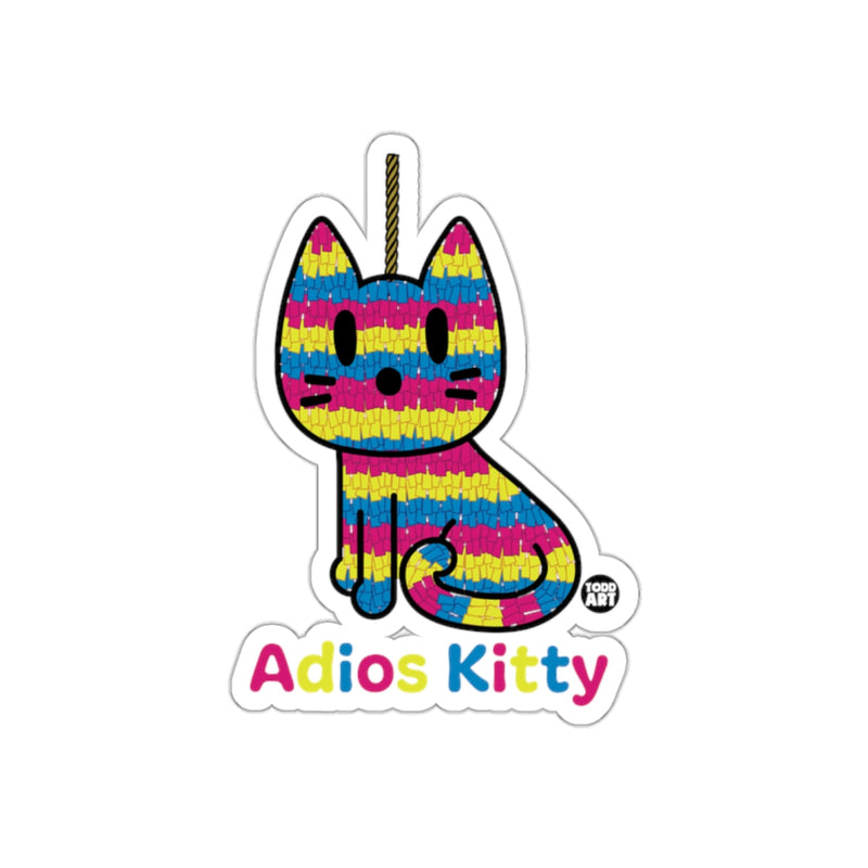 Load image into Gallery viewer, Adios Kitty Colorful Striped Pinata Cat Sticker
