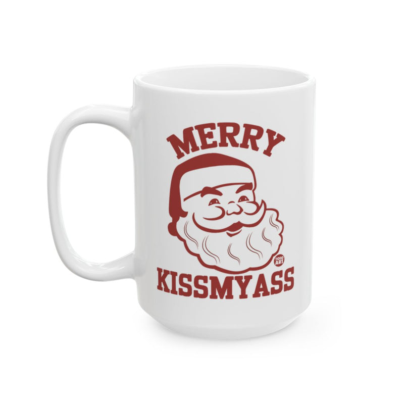 Load image into Gallery viewer, Merry Kissmyass Santa Mug with Funny Christmas Design
