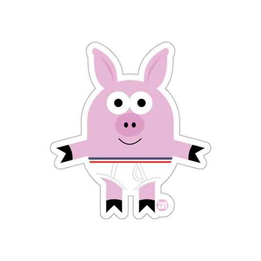 Cute Pink Cartoon Pig with Big Eyes Sticker