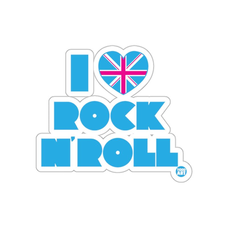Load image into Gallery viewer, I Love Rock N' Roll with Union Jack Heart Sticker
