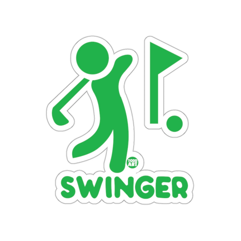 Load image into Gallery viewer, Todd Art Presents Swinger Graphic Green Golfer Man sticker
