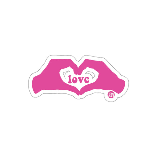 Pink Hand Heart Love Sticker Perfect for Decor
