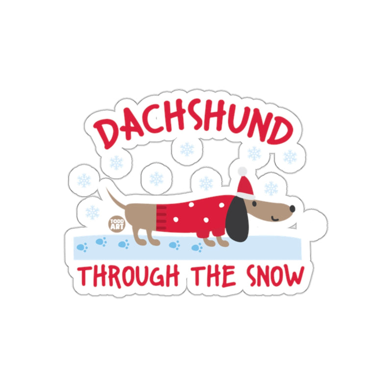 Load image into Gallery viewer, Dachshund Through The Snow Cute Dog Sticker
