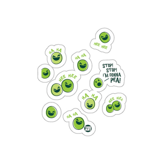 Funny Green Pea Faces and Text sticker Pack