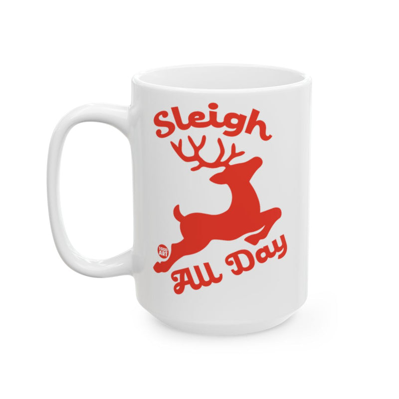 Load image into Gallery viewer, Sleigh All Day White Stylish Christmas Coffee Mug
