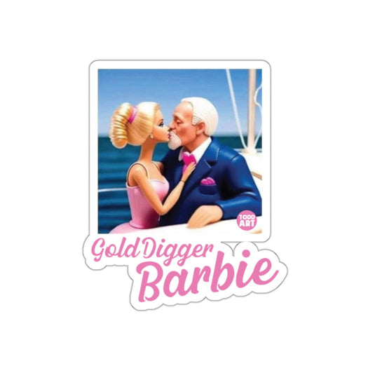 Gold Digger Barbie Todd Art Funny Doll Scene sticker