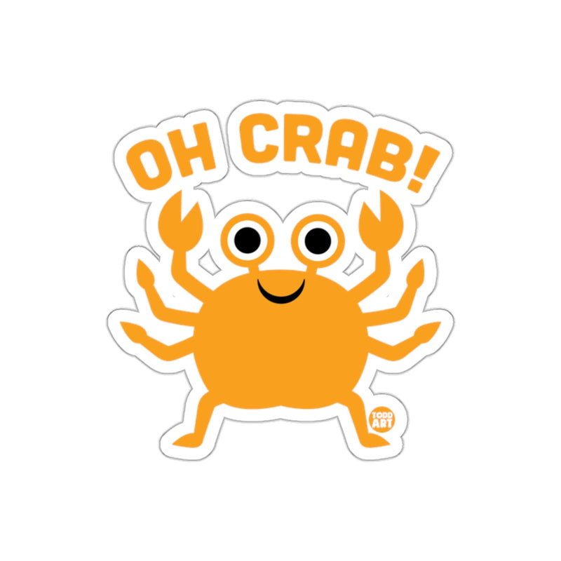 Load image into Gallery viewer, Oh Crab Cute Orange Cartoon Sea Animal Sticker
